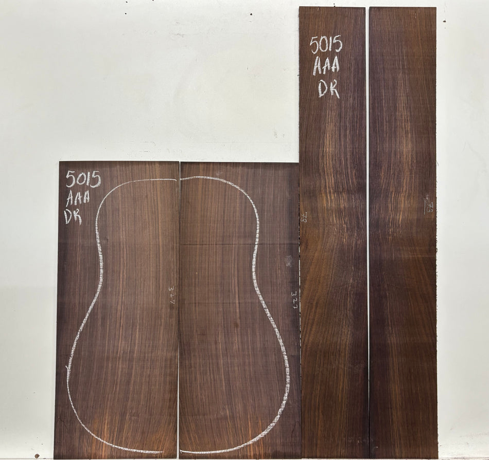 East Indian Rosewood Dreadnought AAA Grade Guitar Back & Side Set #5015 - Exotic Wood Zone