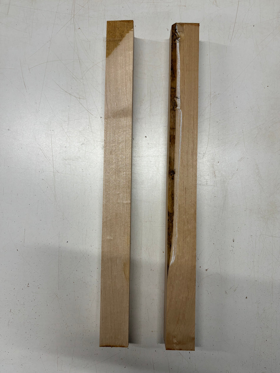 2 Pack, 2 Species Hard Maple + Red Alder Turning Wood Blanks 21"x1-3/4"x1-3/4"#6355