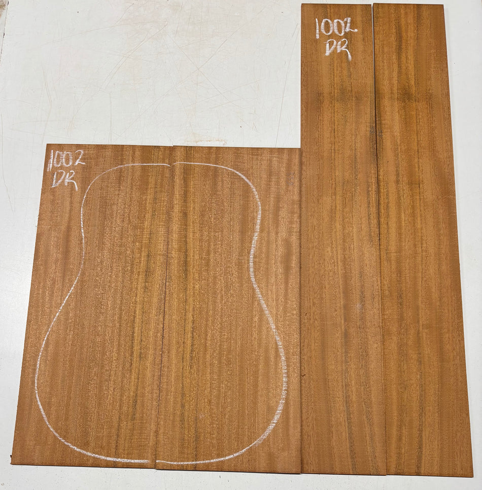 Flame Genuine Mahogany Dreadnought Guitar Back & Side Set #1002