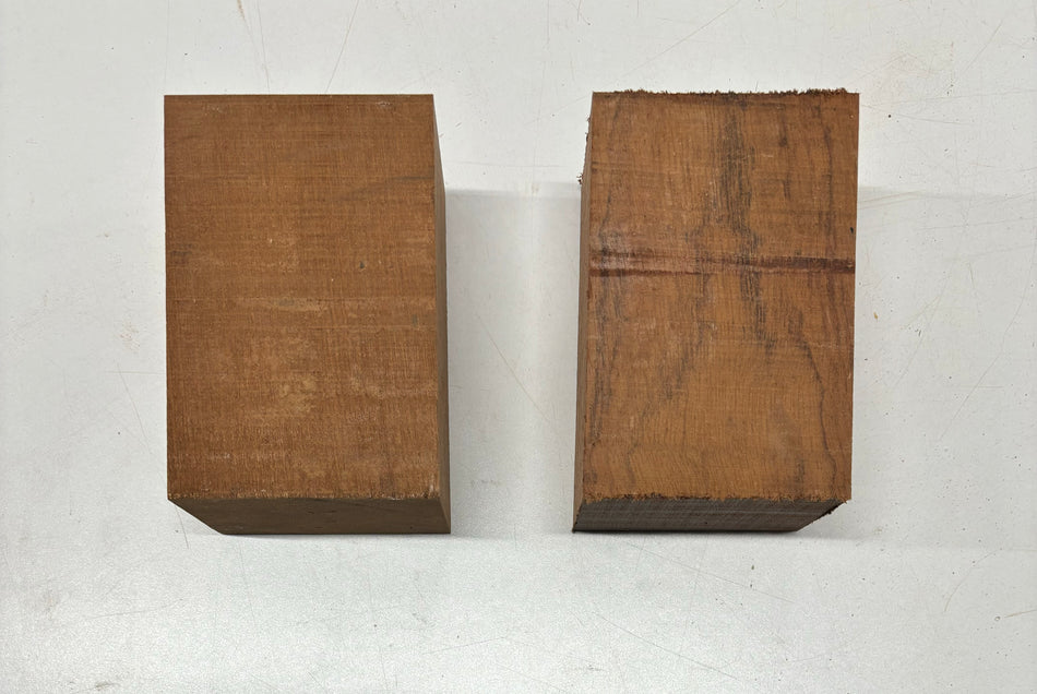 2 Pack, 2 Species Sapele + Bubinga Heel Blank 6" x 4" x 2-7/8" #937