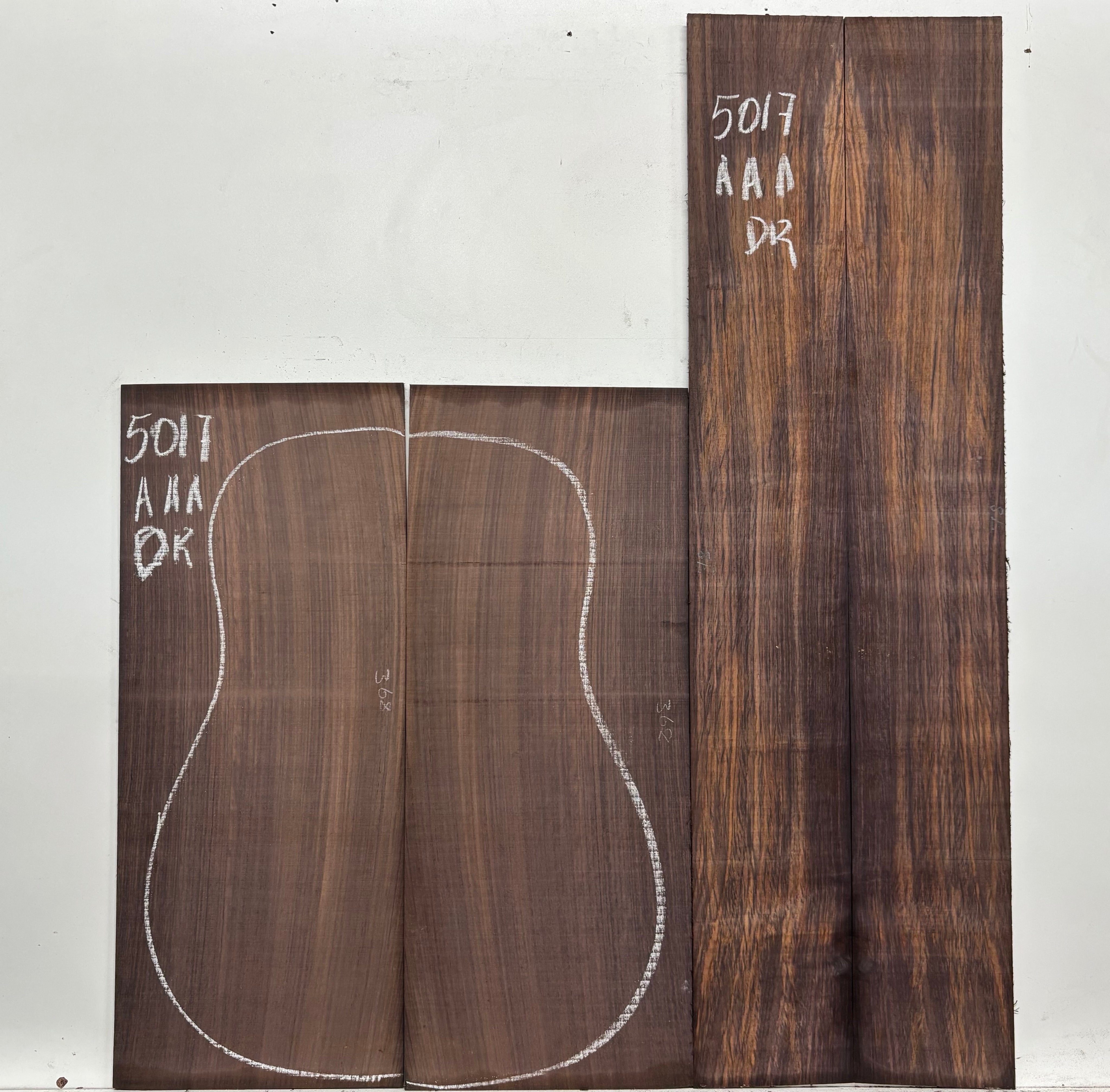 East Indian Rosewood Dreadnought AAA Grade Guitar Back & Side Set #5017 - Exotic Wood Zone