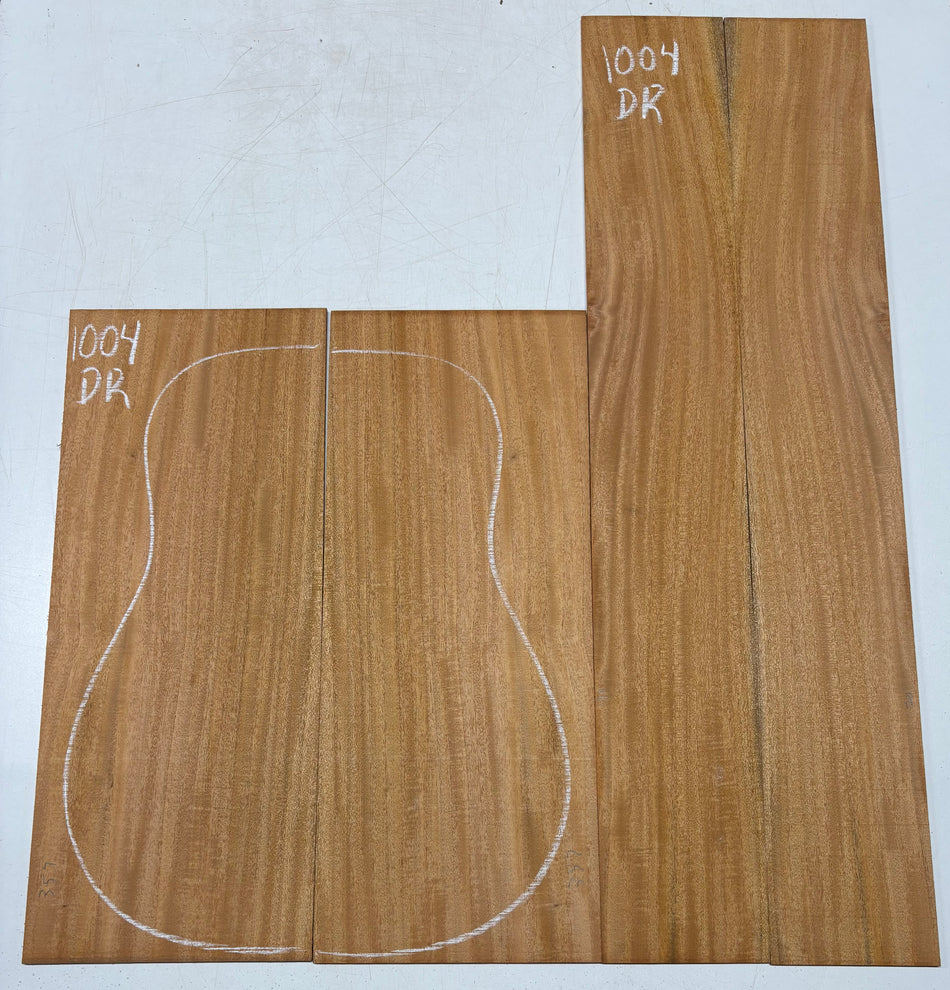 Flame Genuine Mahogany Dreadnought Guitar Back & Side Set #1004