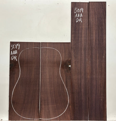 East Indian Rosewood Dreadnought AAA Grade Guitar Back & Side Set #5019 - Exotic Wood Zone
