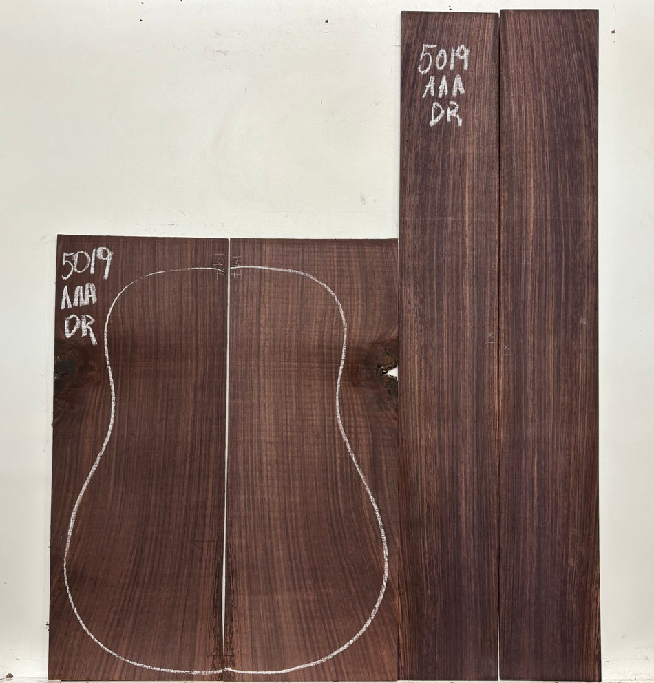 East Indian Rosewood Dreadnought AAA Grade Guitar Back & Side Set #5019 - Exotic Wood Zone