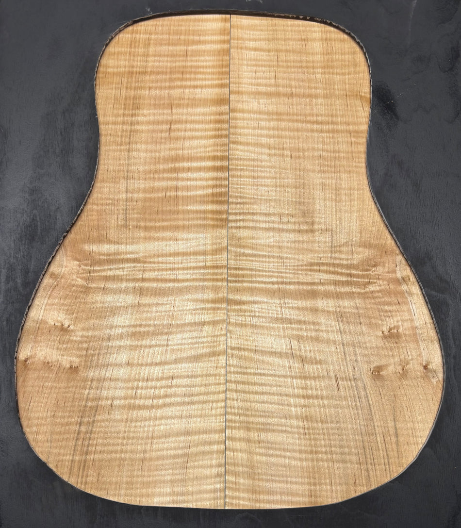 Flame Hard Maple Dreadnought Guitar Back and Side Set  #3003