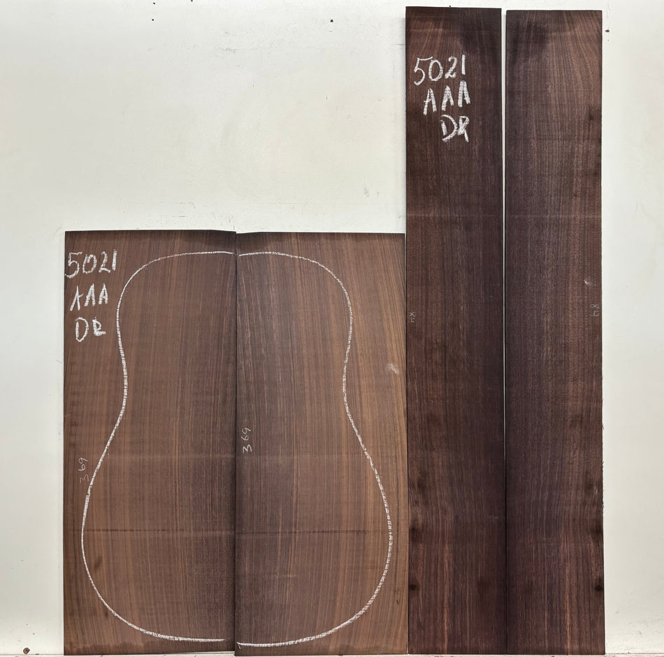 East Indian Rosewood Dreadnought AAA Grade Guitar Back & Side Set #5021 - Exotic Wood Zone