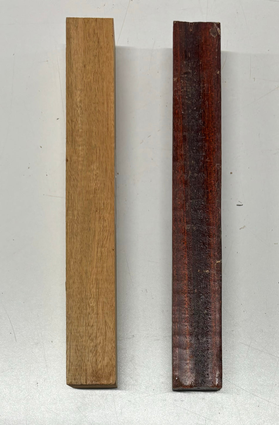 2 Pack 2 Species Bloodwood + Honduras Mahogany Turning wood Blanks 12" x 1-1/2" x 1-1/2" #946