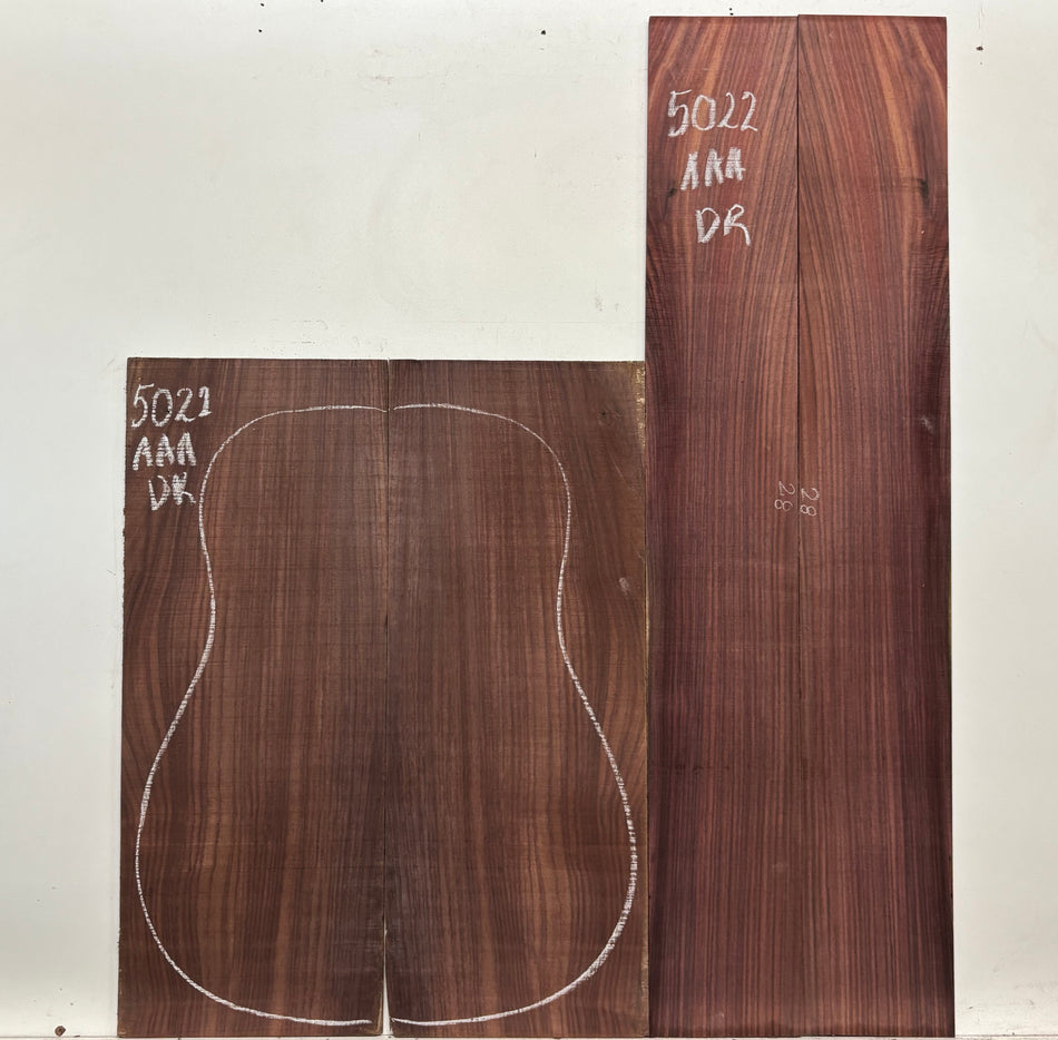 East Indian Rosewood Dreadnought AAA Grade Guitar Back & Side Set #5022 - Exotic Wood Zone