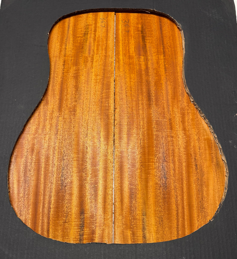 Flame Genuine Mahogany Dreadnought Guitar Back & Side Set #1006