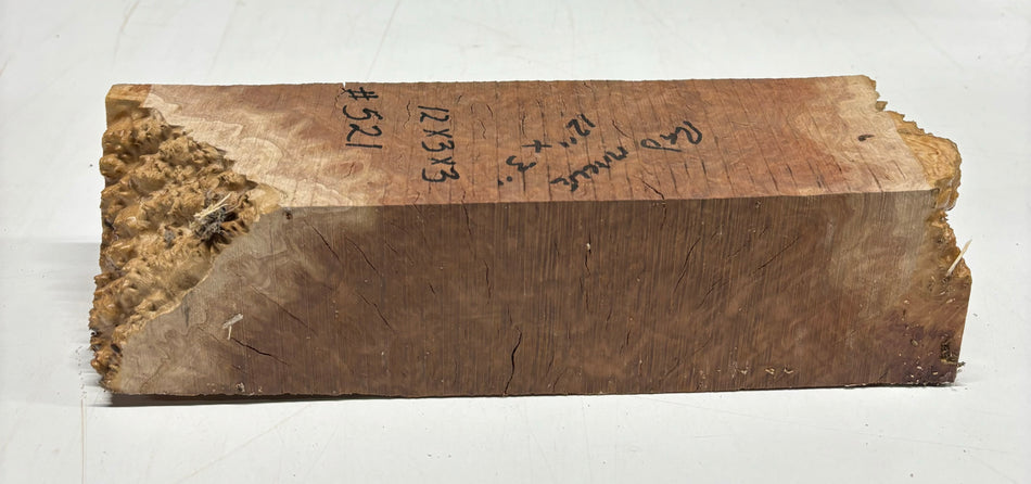 Australian Red Mallee Pepper Mill Blank 12" x 3" x 3" #521