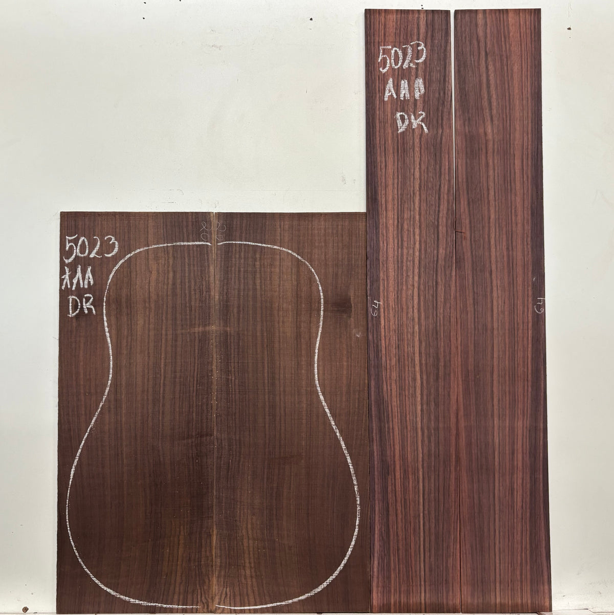 East Indian Rosewood Dreadnought AAA Grade Guitar Back & Side Set #5023 - Exotic Wood Zone