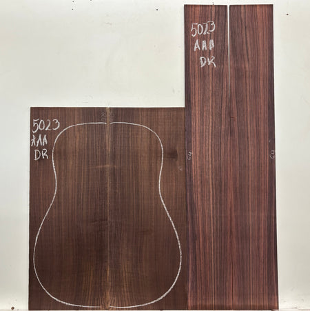 East Indian Rosewood Dreadnought AAA Grade Guitar Back & Side Set #5023 - Exotic Wood Zone