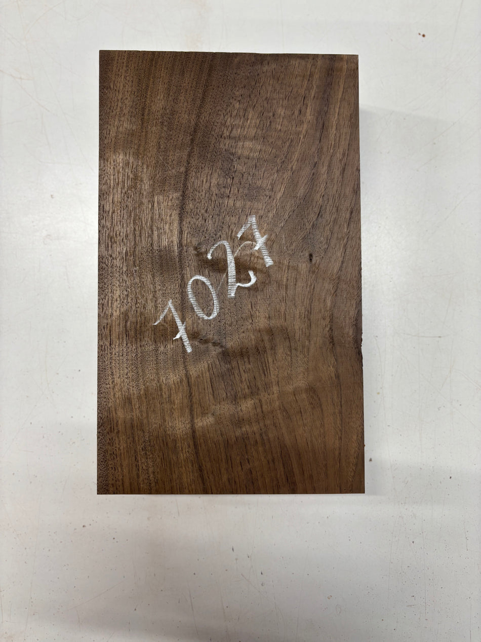 1 Piece, Flame Black Walnut Lumber Board Blank 13"x7-7/8"x2-5/8"#7027