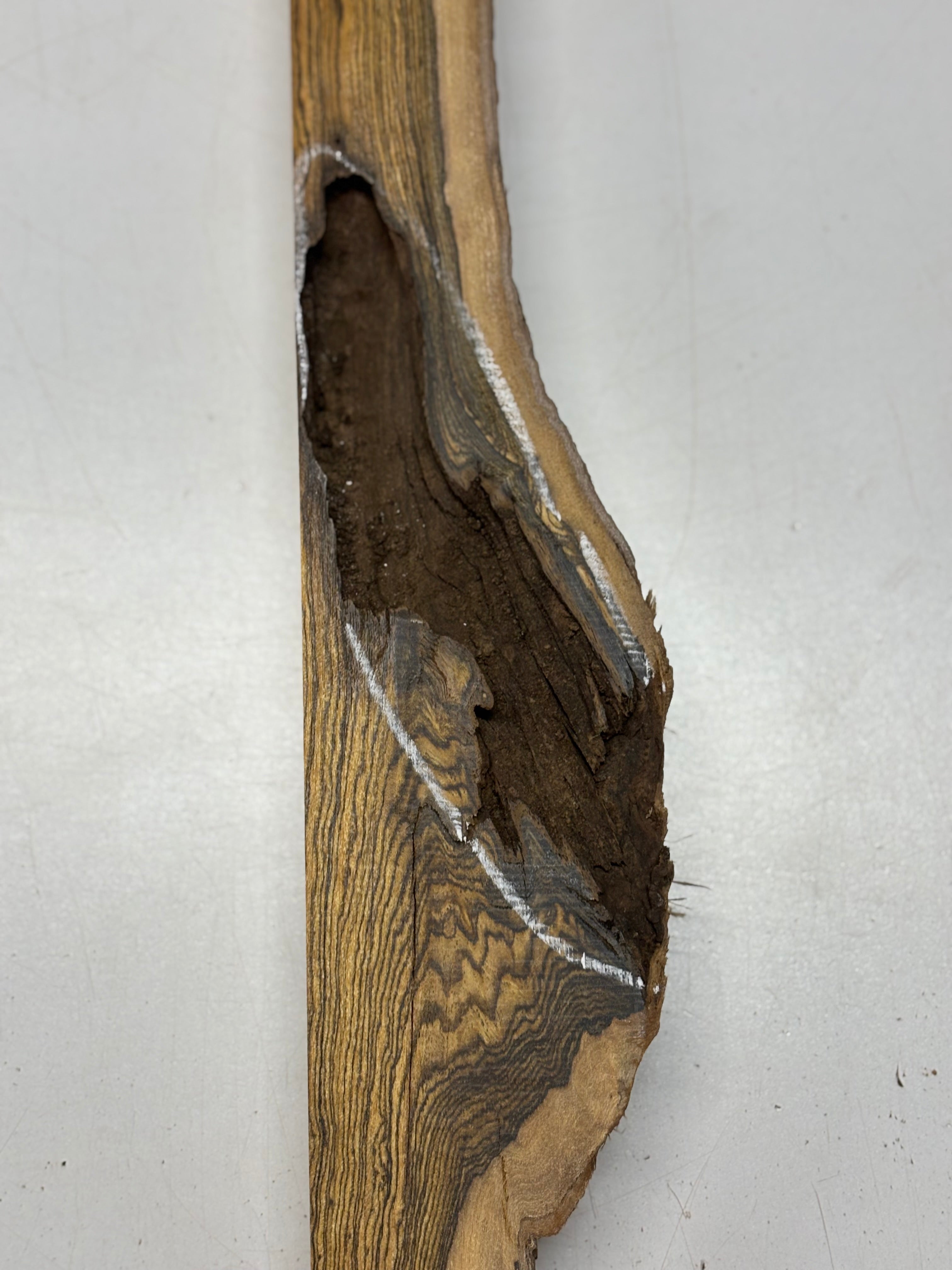 1 Piece, Bocote Live Edge Blank 24"x1-1/2"x1-7/8"#7028 - Exotic Wood Zone