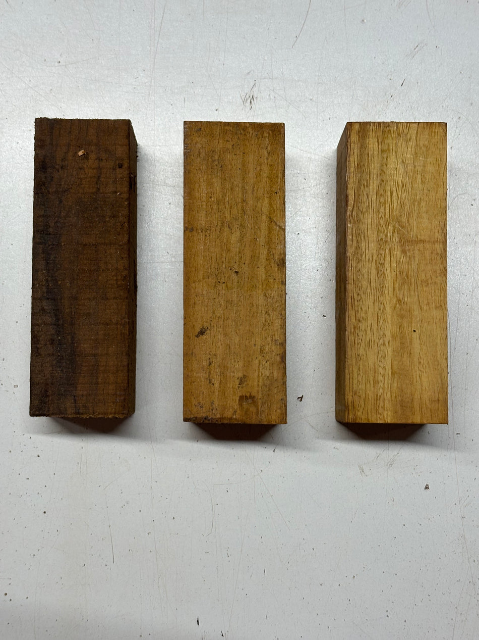 3 Pack, 2 Species Osage Orange + Olivewood Turning Wood Blanks 6"x1-7/8"x1-7/8"#7029