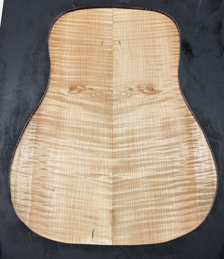 Flame Hard Maple Dreadnought Guitar Back and Side Set  #3007