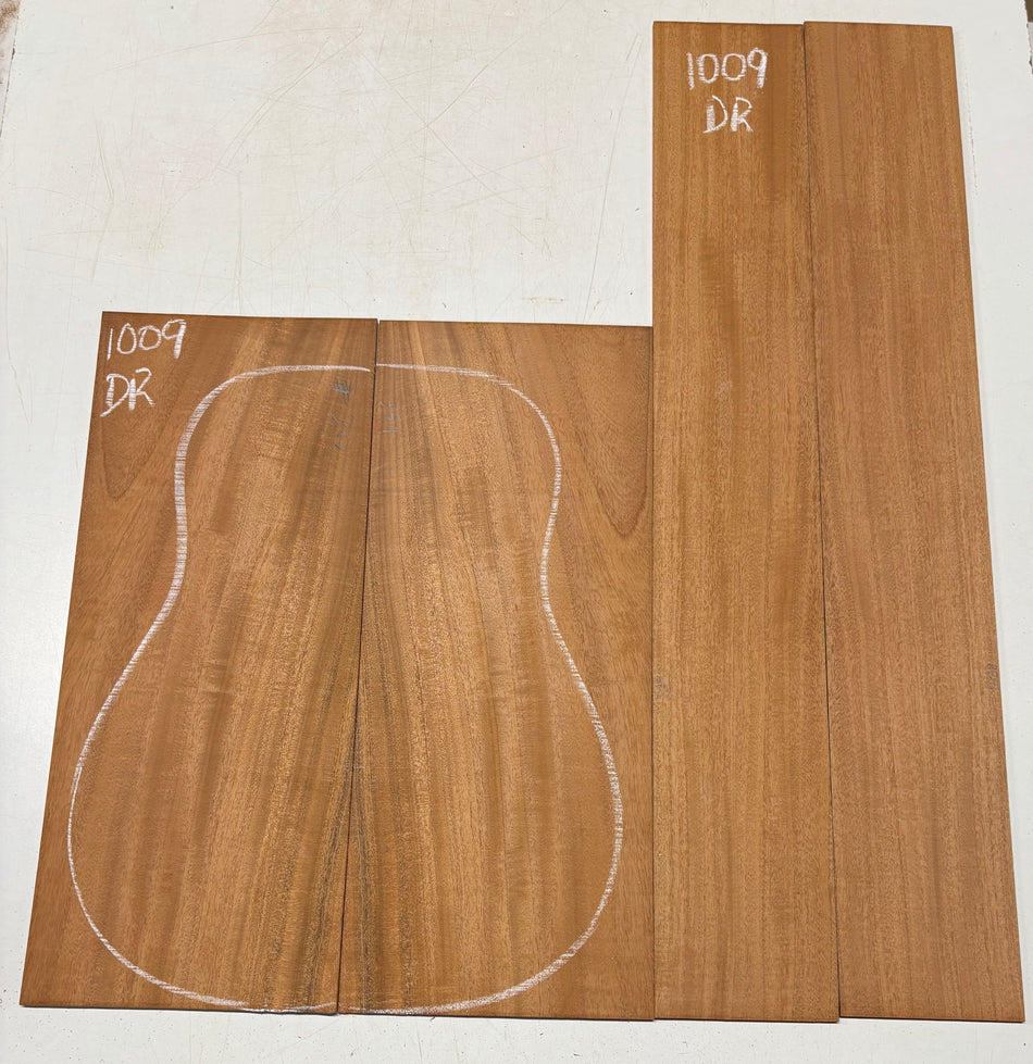 Flame Genuine Mahogany Dreadnought Guitar Back & Side Set #1009