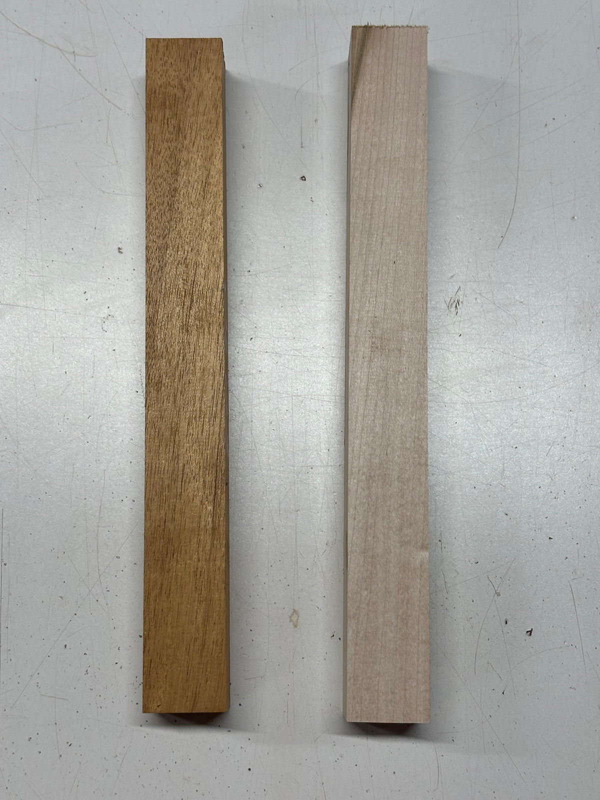2 Pack, 2 Species Ambrosia Maple + Mahogany Turning Wood Blanks 13"x1-1/2"x1-1/2"#7030 - Exotic Wood Zone