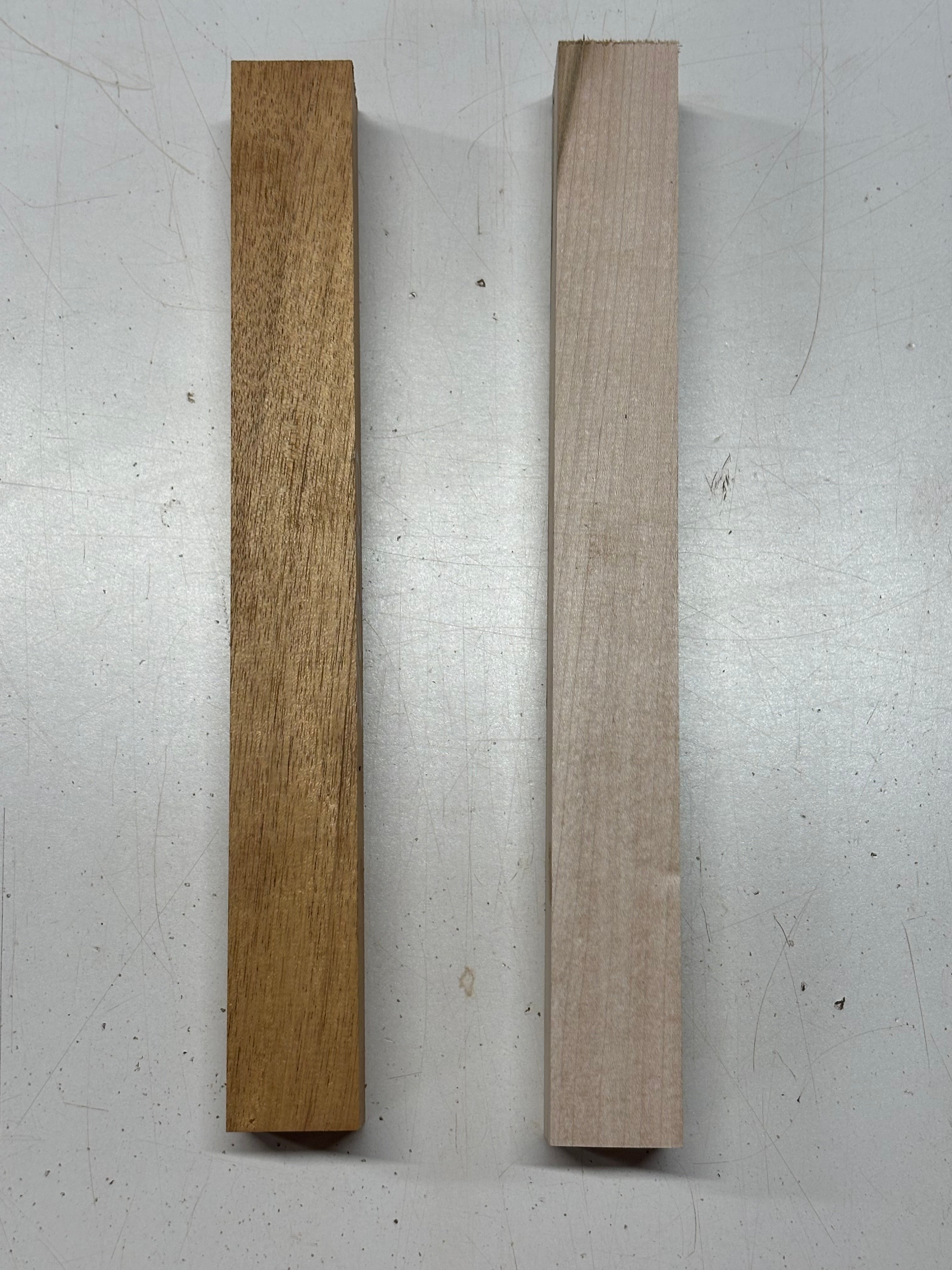 2 Pack, 2 Species Ambrosia Maple + Mahogany Turning Wood Blanks 13"x1-1/2"x1-1/2"#7030 - Exotic Wood Zone