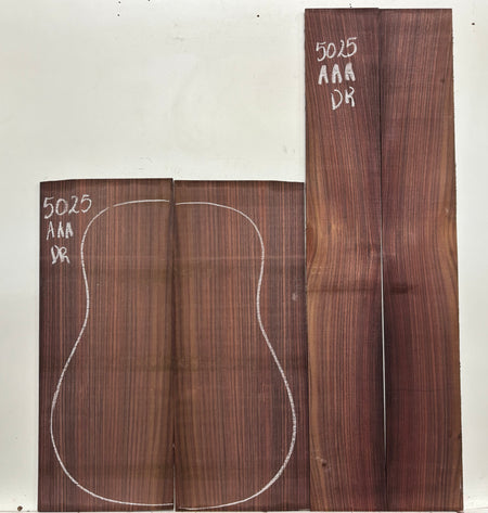 East Indian Rosewood Dreadnought AAA Grade Guitar Back & Side Set #5025 - Exotic Wood Zone