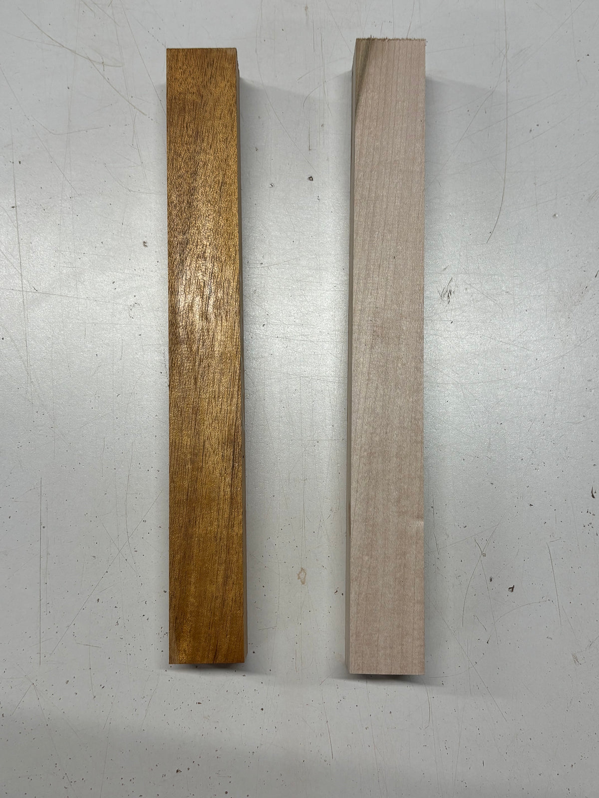 2 Pack, 2 Species Ambrosia Maple + Mahogany Turning Wood Blanks 13"x1-1/2"x1-1/2"#7030 - Exotic Wood Zone