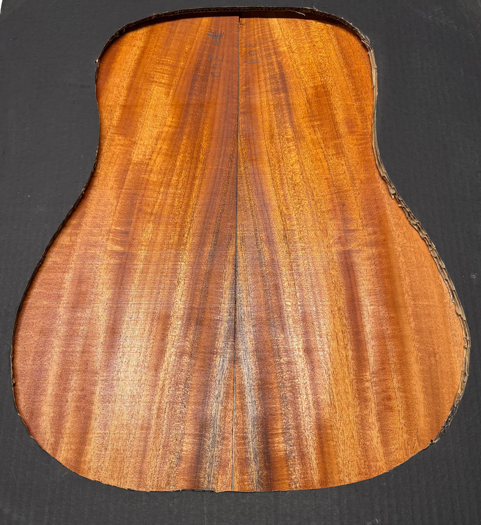 Flame Genuine Mahogany Dreadnought Guitar Back & Side Set #1009