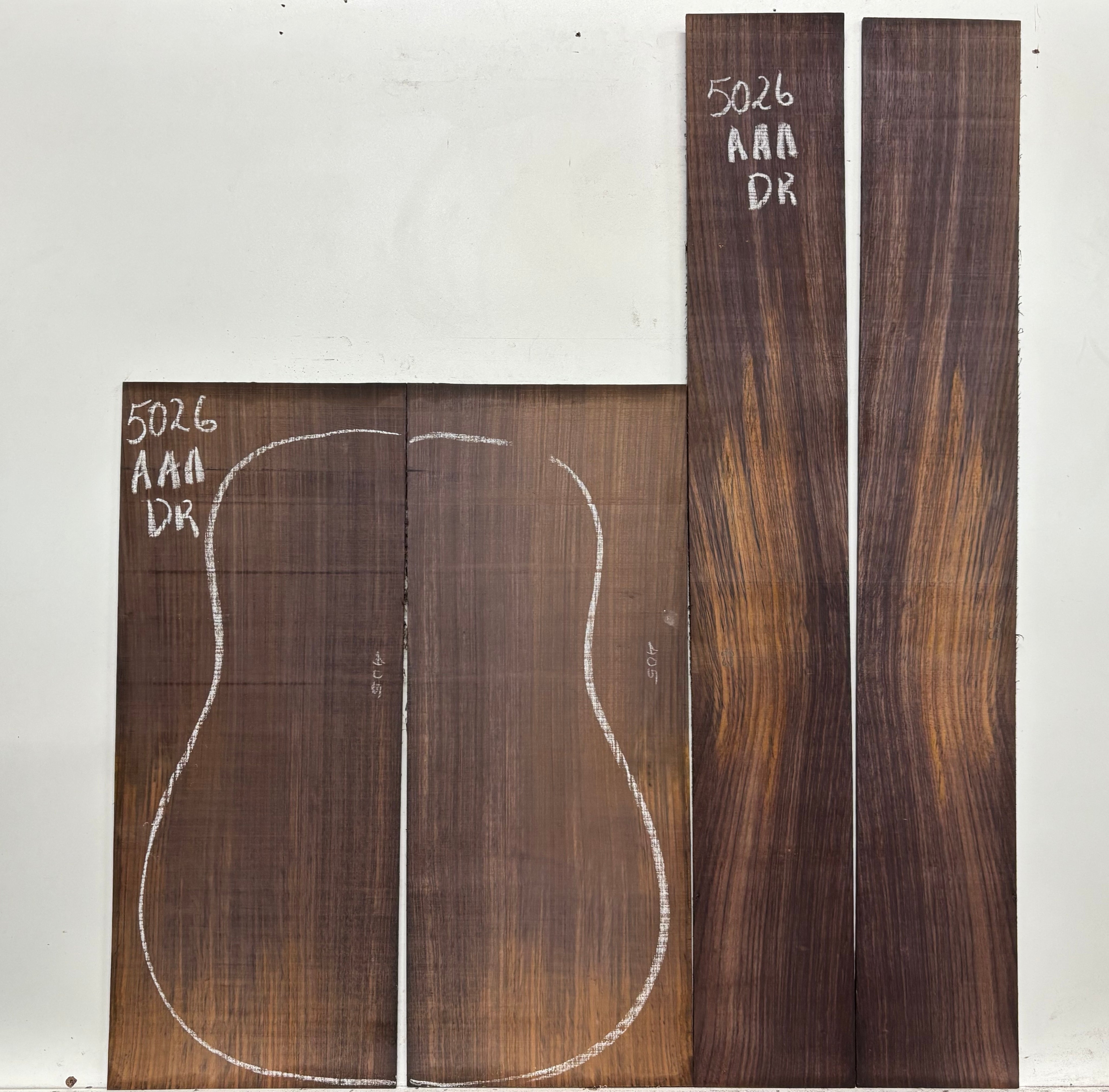 East Indian Rosewood Dreadnought AAA Grade Guitar Back & Side Set #5026 - Exotic Wood Zone