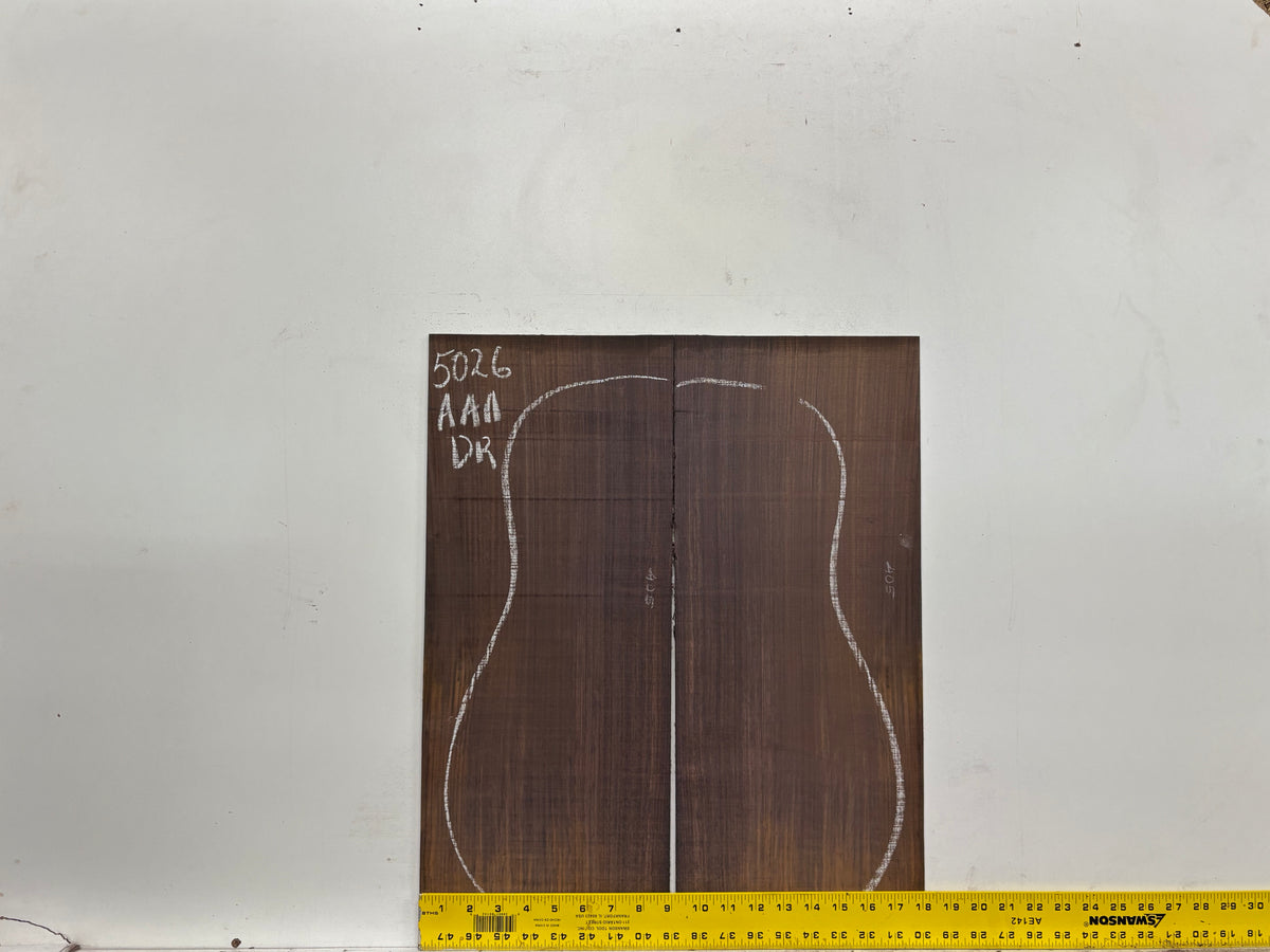 East Indian Rosewood Dreadnought AAA Grade Guitar Back & Side Set #5026 - Exotic Wood Zone