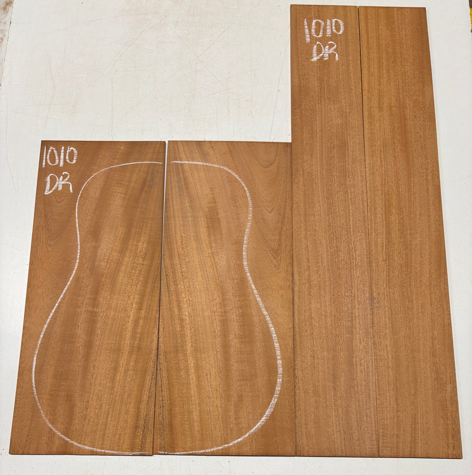 Flame Genuine Mahogany Dreadnought Guitar Back & Side Set #1010