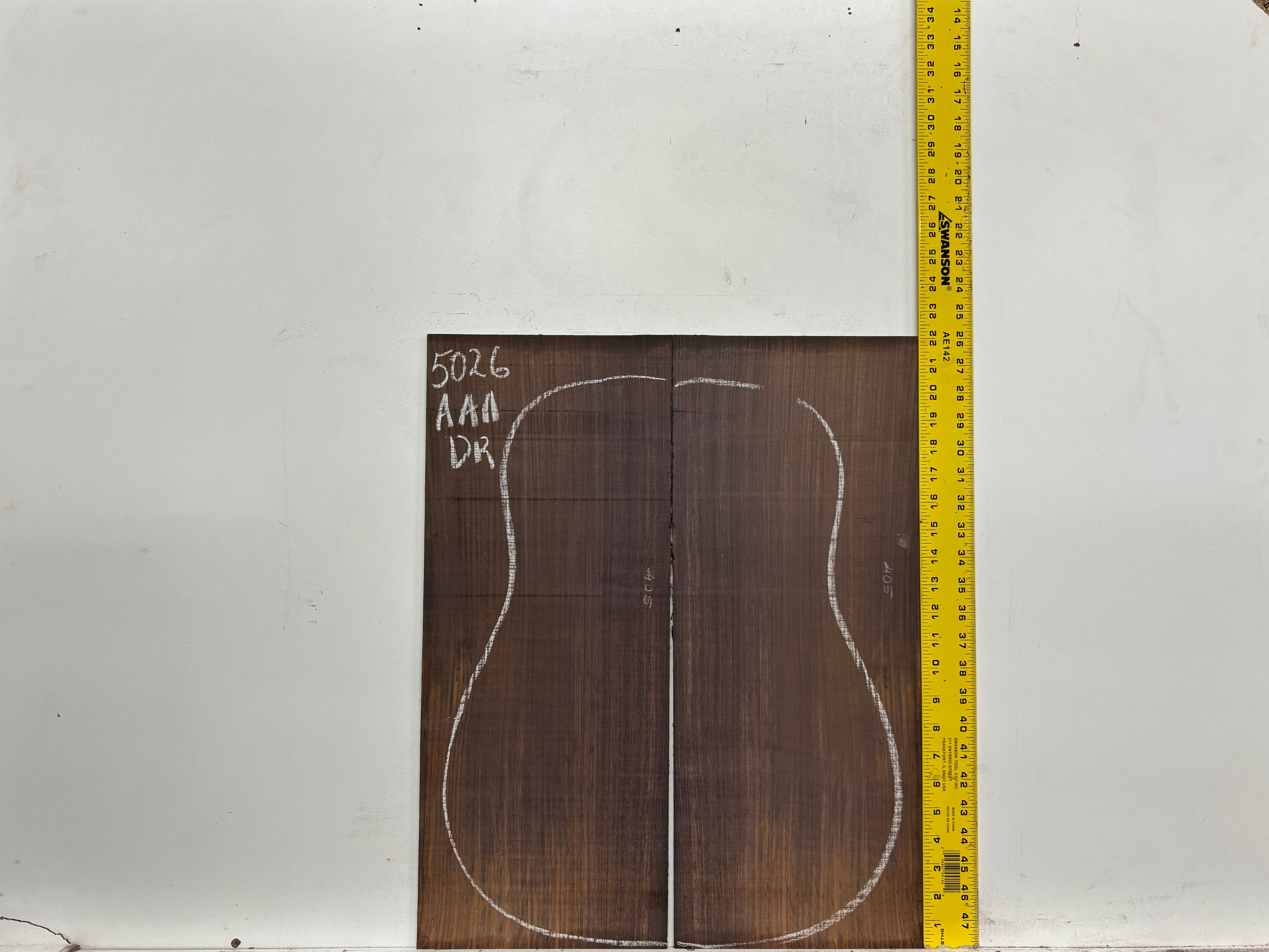 East Indian Rosewood Dreadnought AAA Grade Guitar Back & Side Set #5026 - Exotic Wood Zone