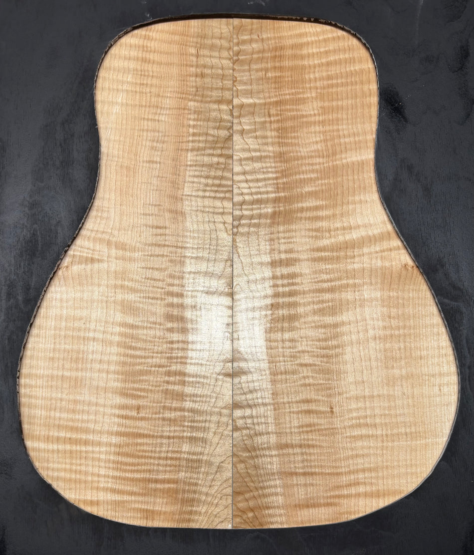 Flame Hard Maple Dreadnought Guitar Back and Side Set  #3008