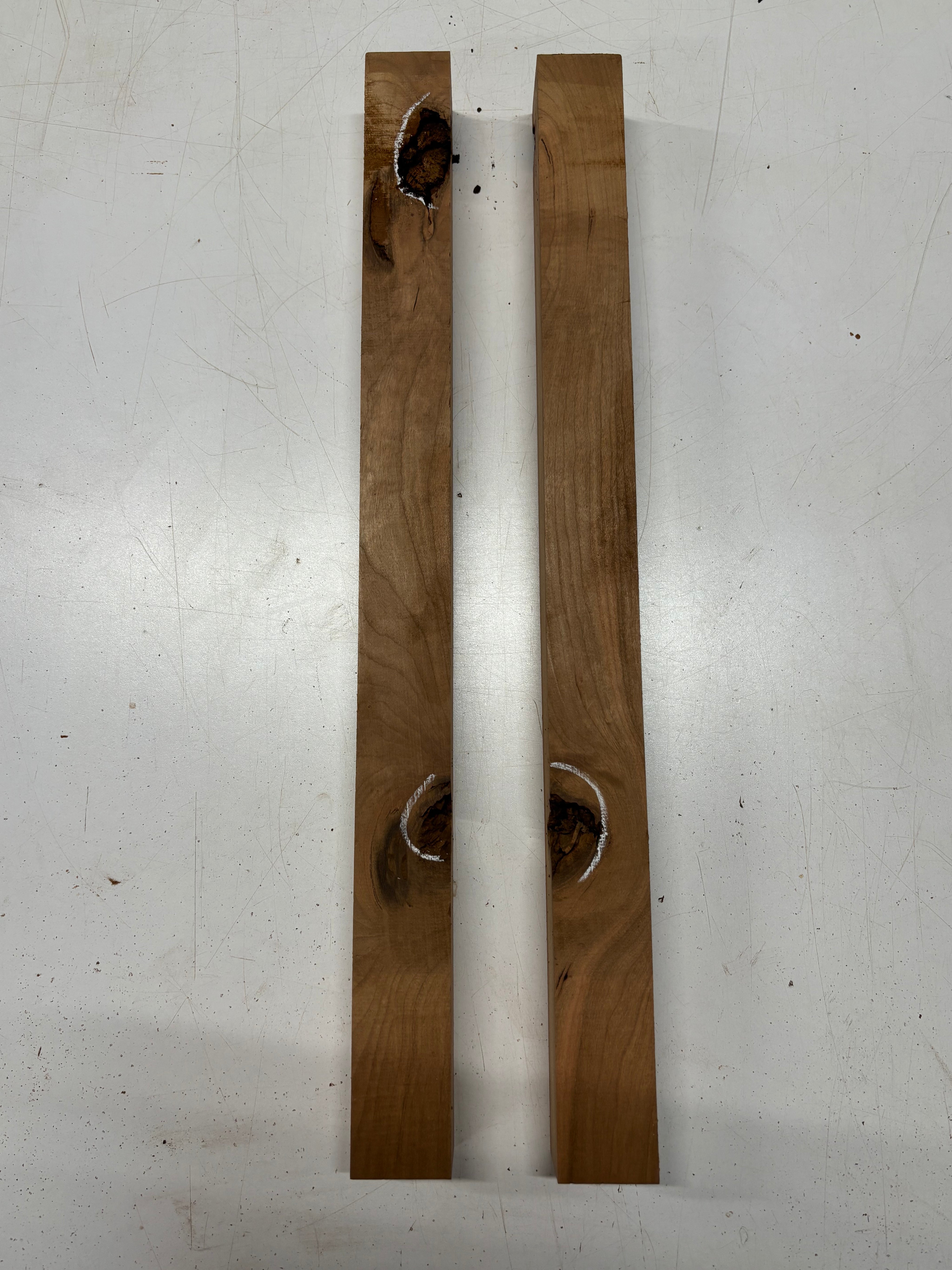 2 Pack, Cherry Turning Wood Blanks 24"x2"x2"#7033 - Exotic Wood Zone