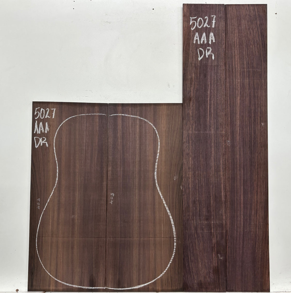 East Indian Rosewood Dreadnought AAA Grade Guitar Back & Side Set #5027 - Exotic Wood Zone