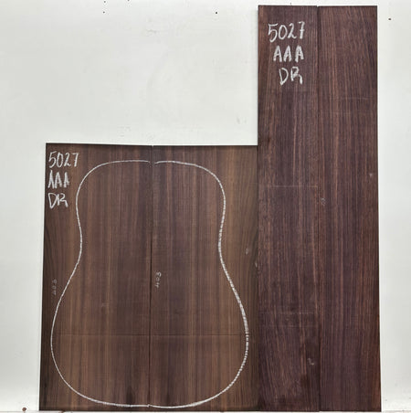 East Indian Rosewood Dreadnought AAA Grade Guitar Back & Side Set #5027 - Exotic Wood Zone