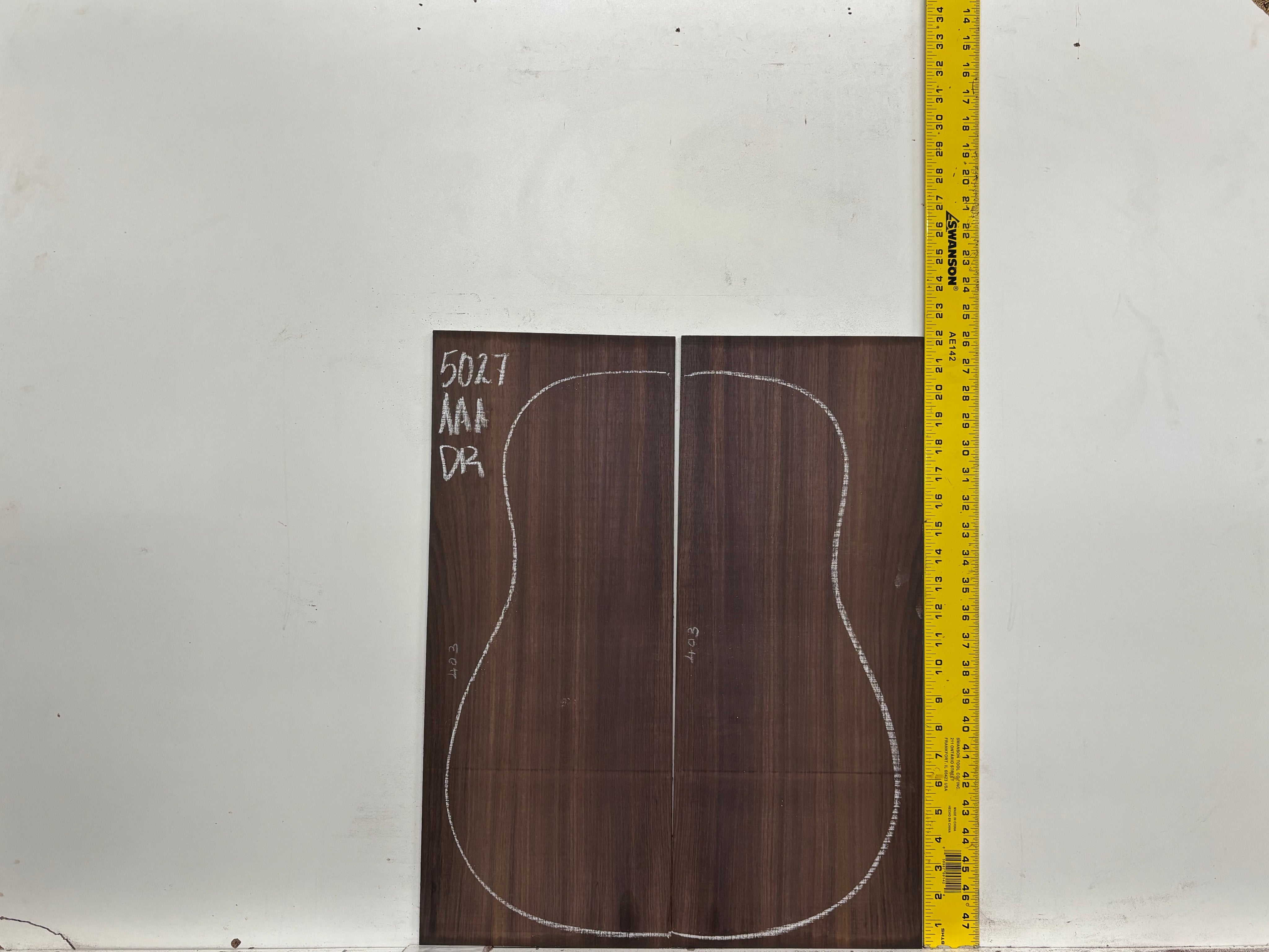 East Indian Rosewood Dreadnought AAA Grade Guitar Back & Side Set #5027 - Exotic Wood Zone