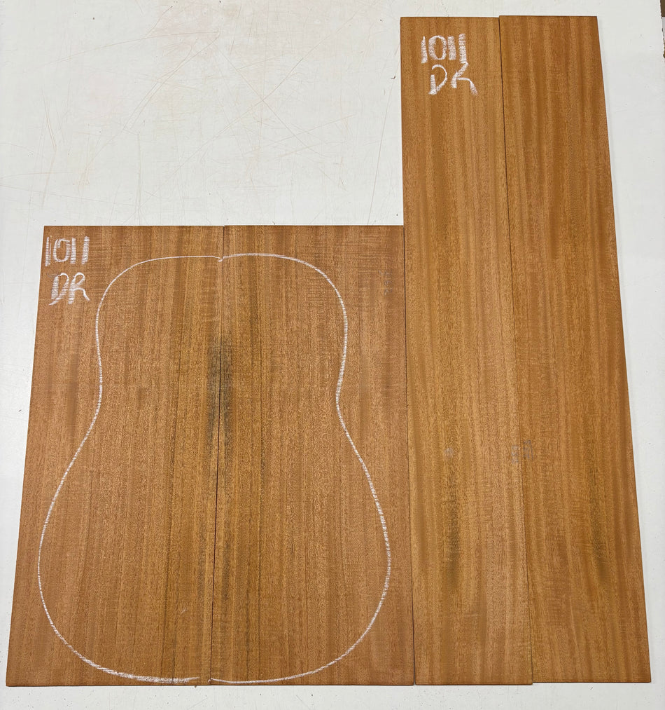 Flame Genuine Mahogany Dreadnought Guitar Back & Side Set #1011