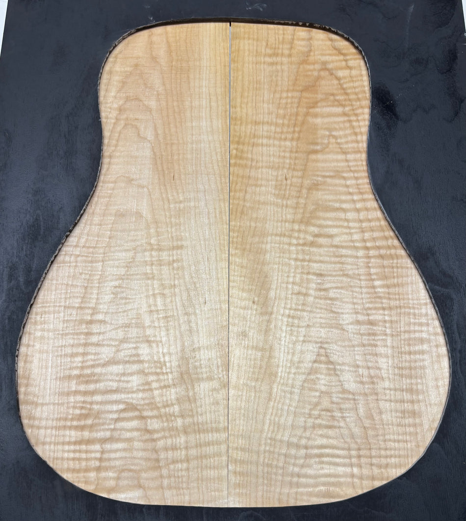 Flame Hard Maple Dreadnought Guitar Back and Side Set  #3009