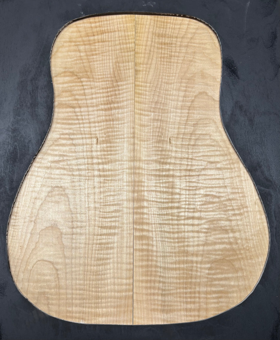 Flame Hard Maple Dreadnought Guitar Back and Side Set  #3010