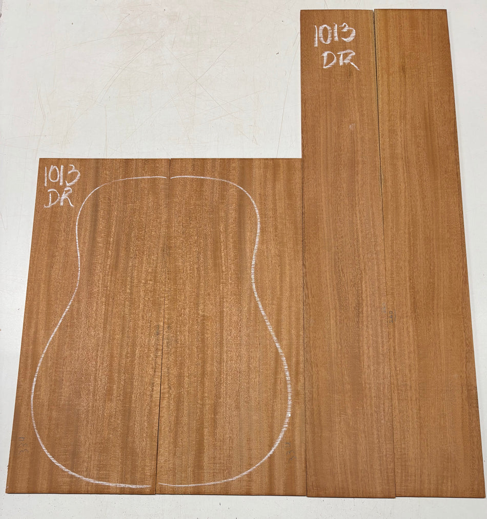 Flame Genuine Mahogany Dreadnought Guitar Back & Side Set #1013