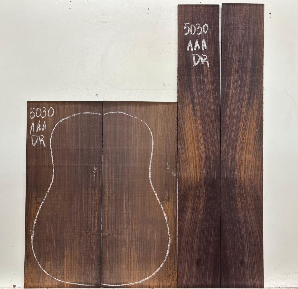 East Indian Rosewood Dreadnought AAA Grade Guitar Back & Side Set #5030 - Exotic Wood Zone