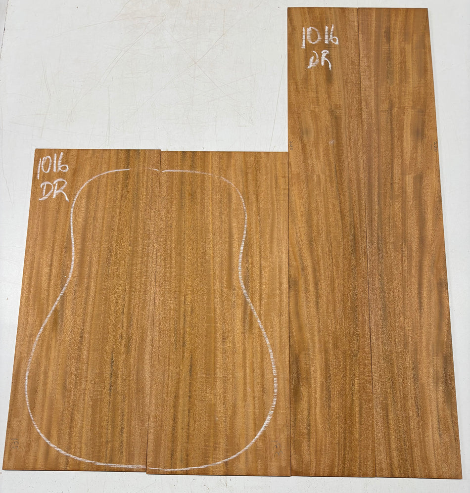 Flame Genuine Mahogany Dreadnought Guitar Back & Side Set #1016