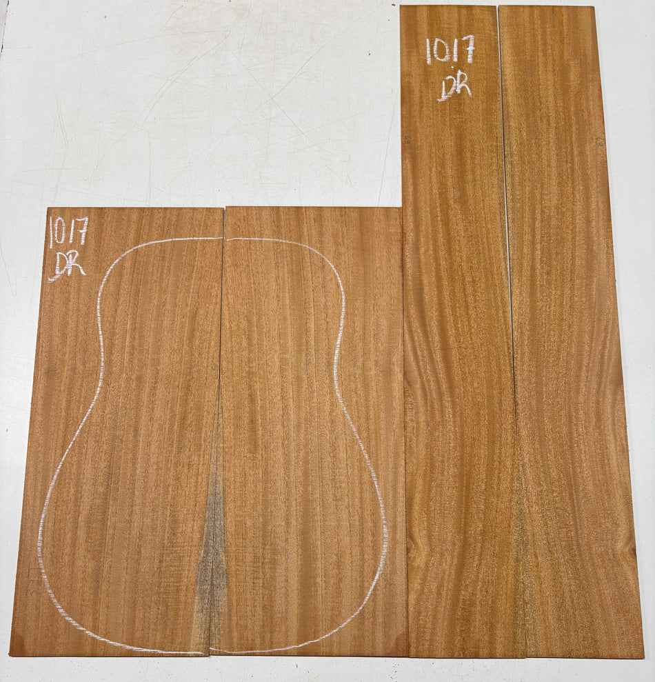 Flame Genuine Mahogany Dreadnought Guitar Back & Side Set #1017