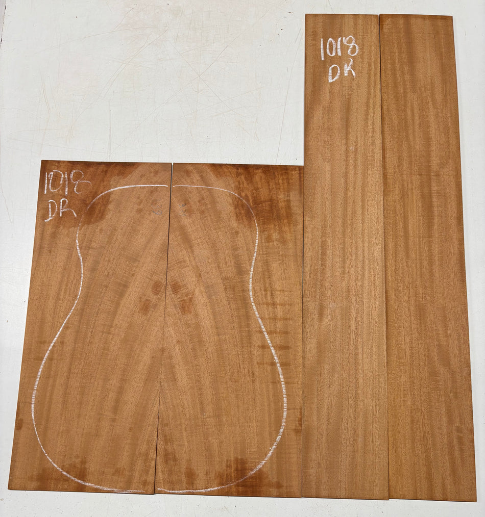 Flame Genuine Mahogany Dreadnought Guitar Back & Side Set #1018