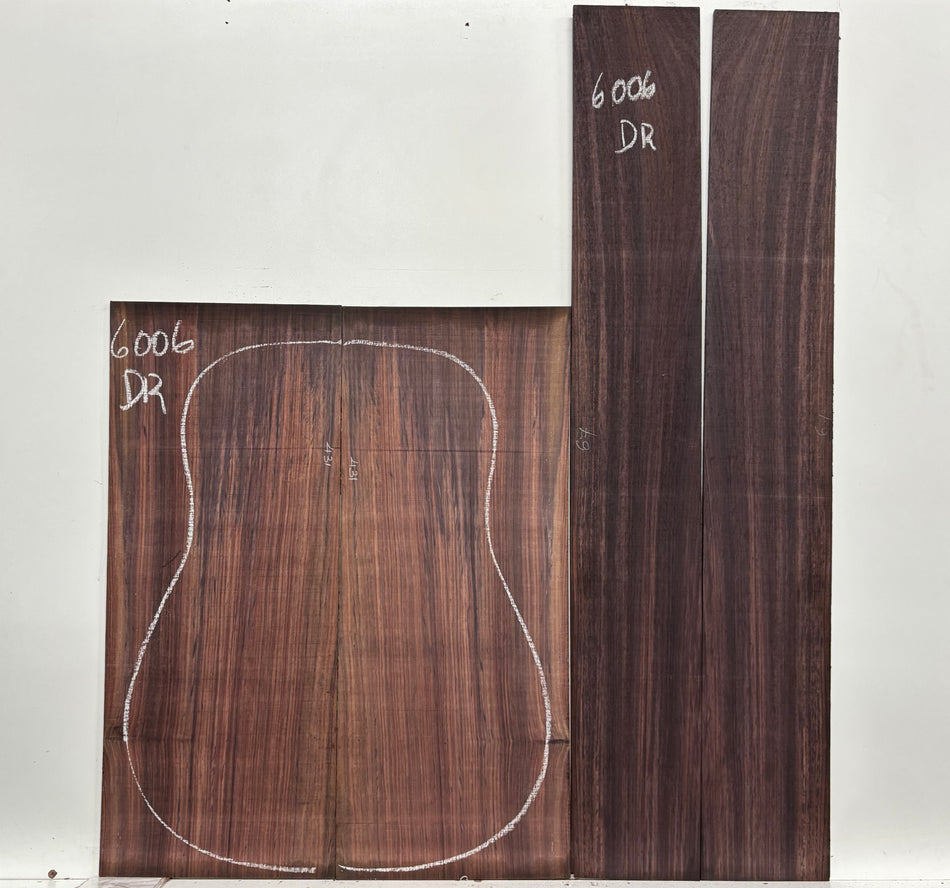 Royal Indian Rosewood Dreadnought Guitar Back & Side Set #6006