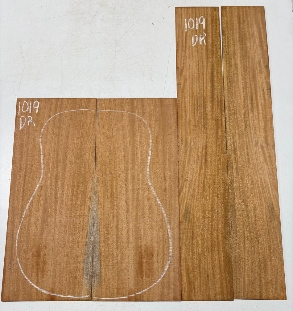 Flame Genuine Mahogany Dreadnought Guitar Back & Side Set #1019