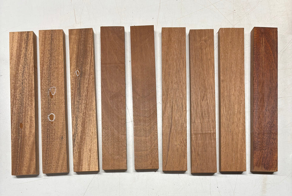 9 Pack, African Mahogany Thin Stock Lumber 12" x 2" x 3/4"#4842