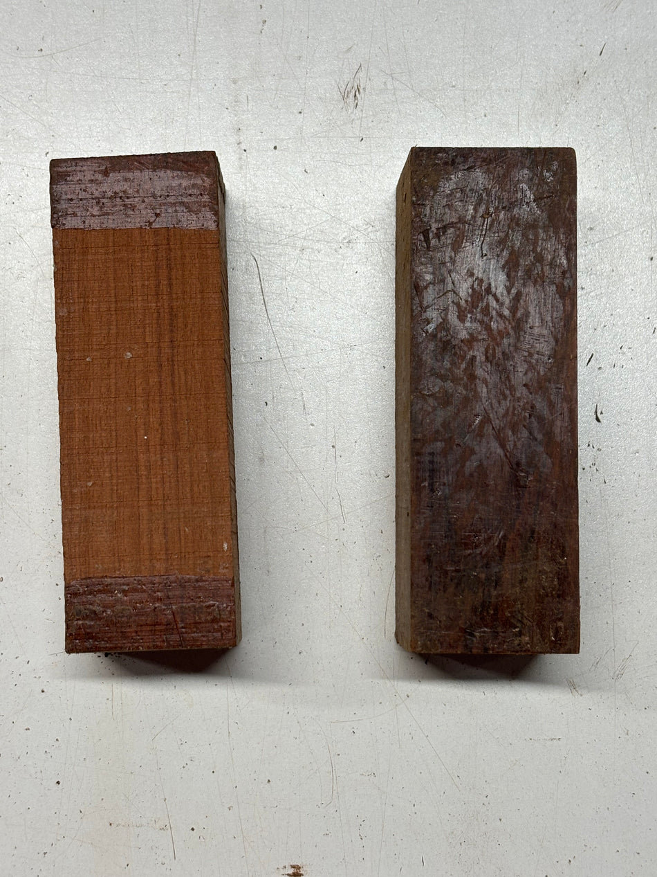 2 Pack, 2 Species Honduras Rosewood + Bubinga Turning Wood Blanks 6"x2"x2"#7053