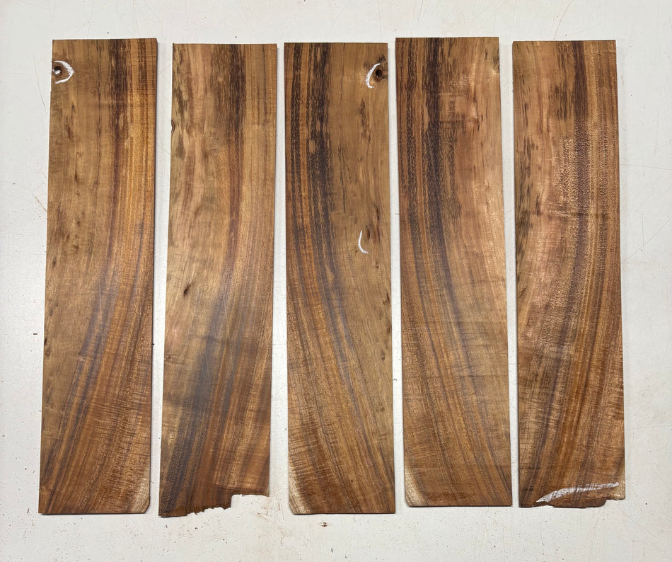 5 Pack, Hawaiian Koa Head Plate Blanks 18"x4"x3/16"#7054
