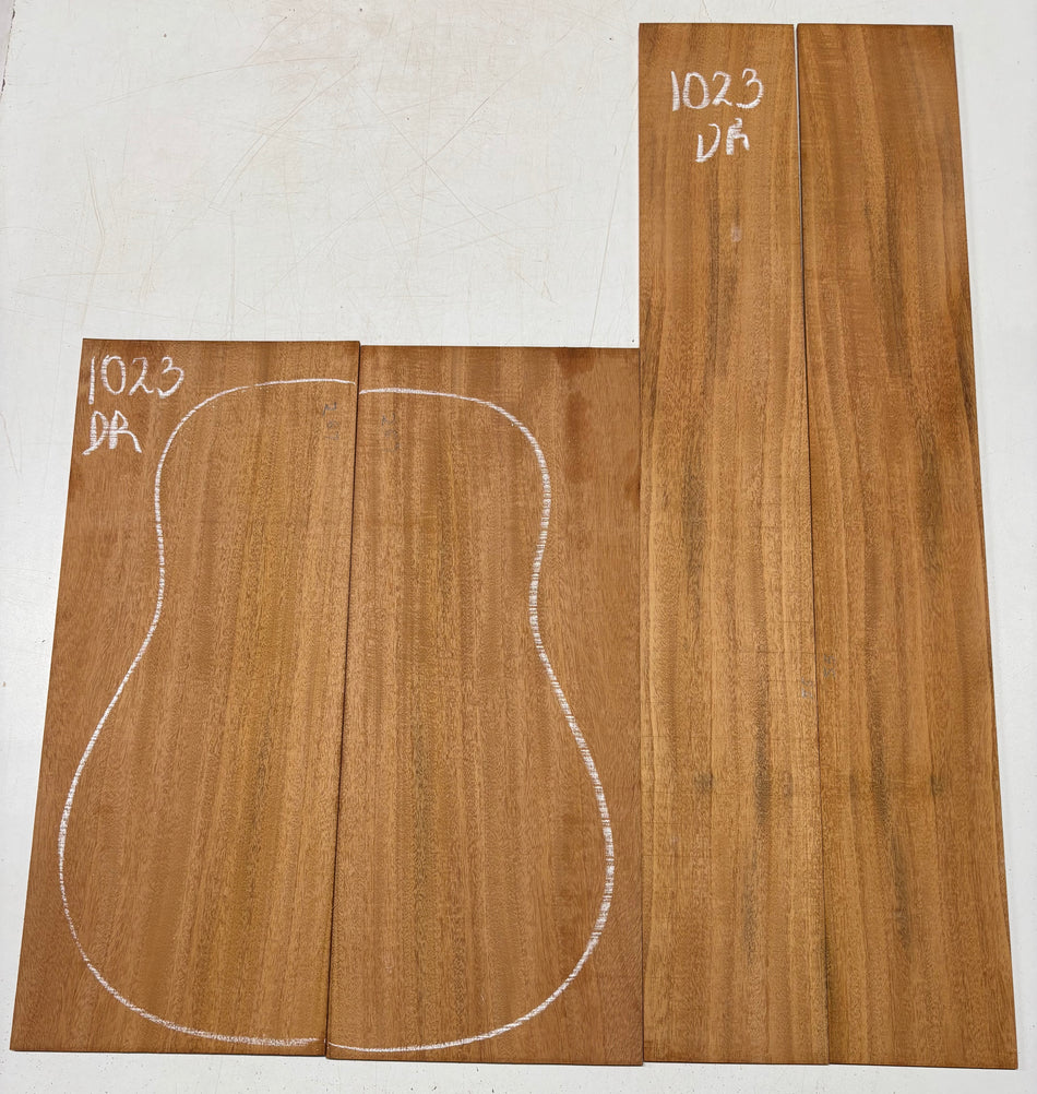 Flame Genuine Mahogany Dreadnought Guitar Back & Side Set #1023