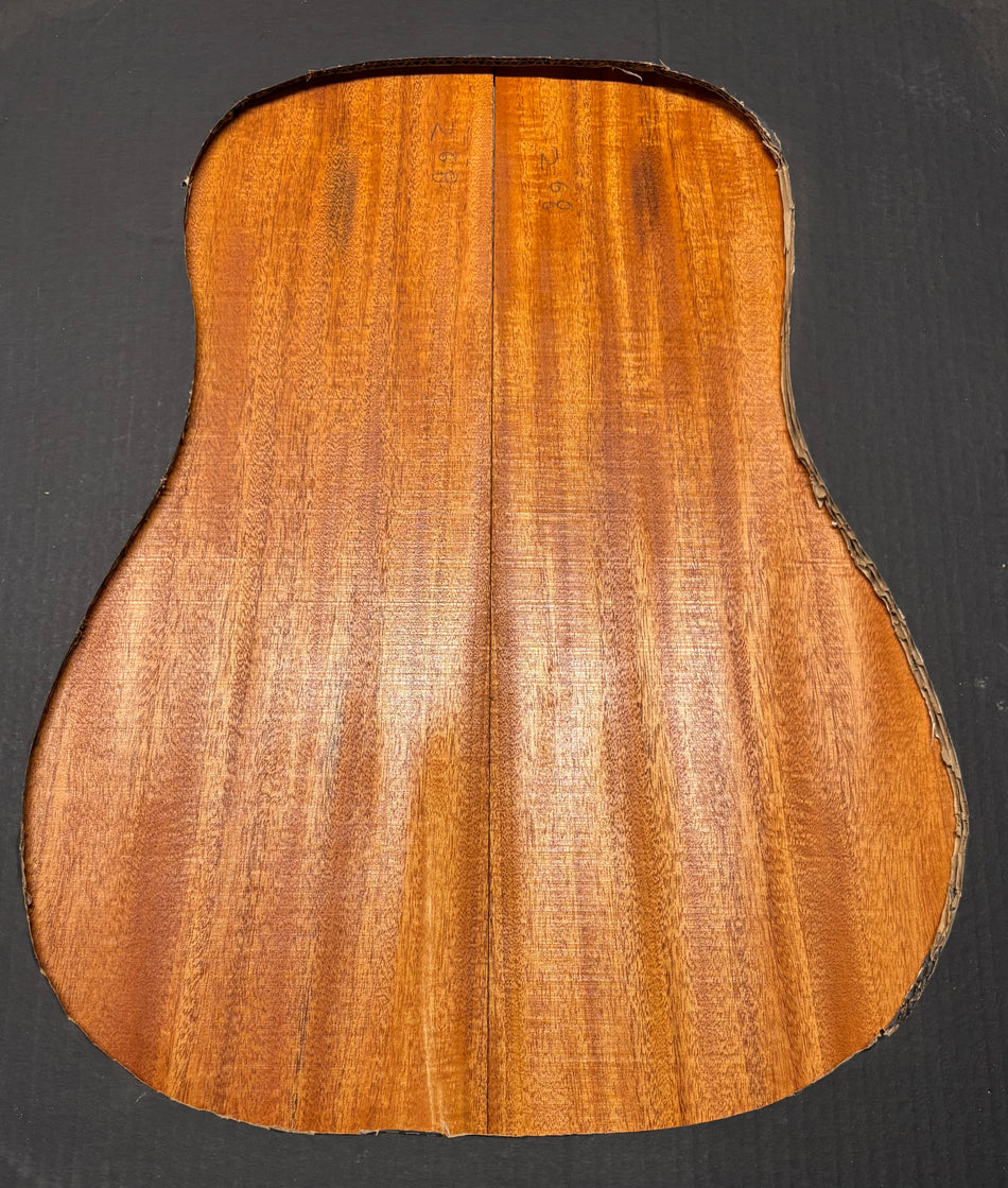 Flame Genuine Mahogany Dreadnought Guitar Back & Side Set #1024